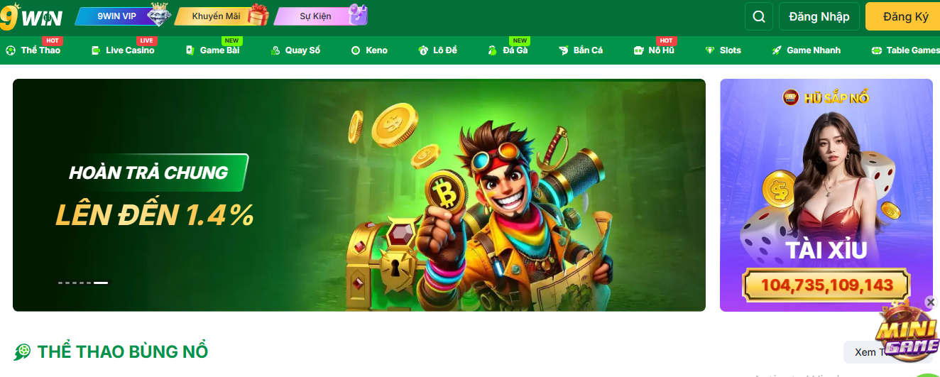 9win với giao diện thâm thiện và sang trọng